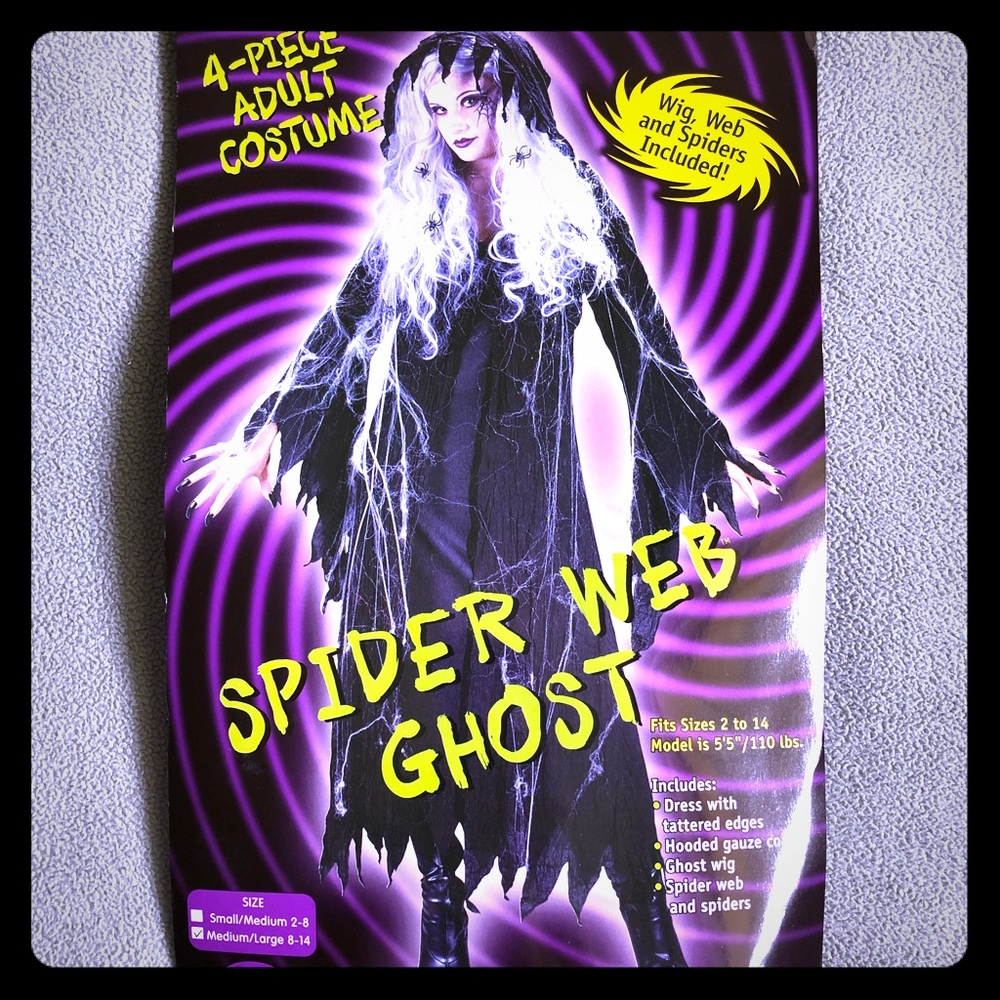 Spider Web Ghost Costume for Adults